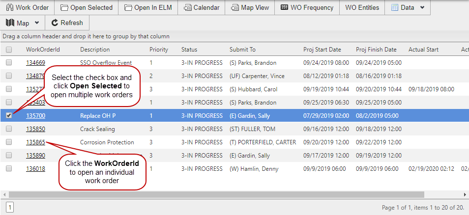 Open a Work Order